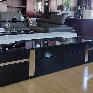 April TV Stand Black & Silver