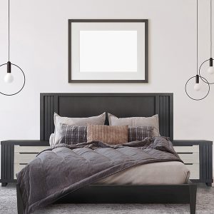 Evo Wooden Headboard and peds