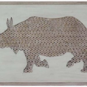 RHINO WOOD WALL ART